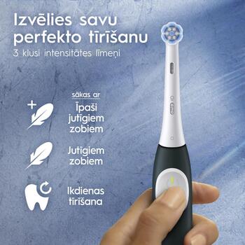 Oral-B elektriskā zobu birste iO2 Duo, 2 galviņas, 3 režīmi, uzlādējama, pieaugušajiem, melna/zaļa (iO2 Duo)