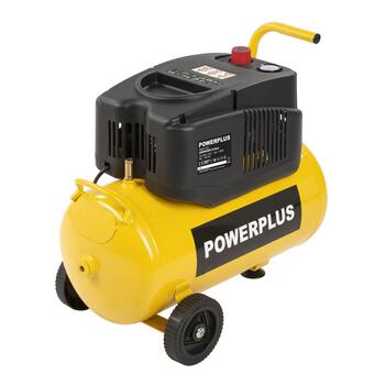 Powerplus Kompresors POWX17250, 1200W, 8bar, 180l/min, 24L, 1.5m strāvas kabelis, Bez eļļas, drošības vārsts (POWX17250)