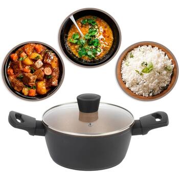 Russell Hobbs Opulence кастрюля RH01669BEU7, 20см, черная, алюминий, антипригарное, можно мыть в посудомоечной машине (RH01669BEU7)