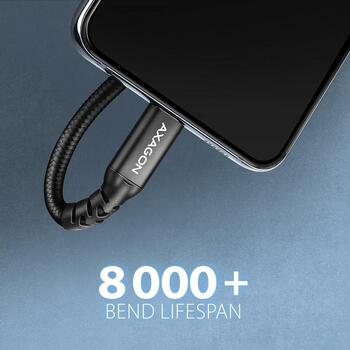 Axagon Удлинитель кабеля BUCM32-CF05AB 0.5м, черный, USB-C на USB-C, 20Гбит/с, PD 240Вт, 5А, 8K HD видео (BUCM32-CF05AB)