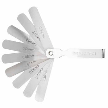 Hogert Feeler Gauge HT8G330, 9 пластин, 0,04-0,3 мм, 13 мм, 75 мм, с фиксирующим винтом (HT8G330)