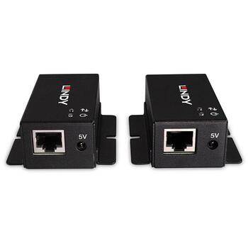 Lindy USB 2.0 Cat.6 удлинитель 43386, 50м, 480 Мбит/с, 3x USB 2.0, 2x RJ-45, PoC, Plug and Play, черный (43386)