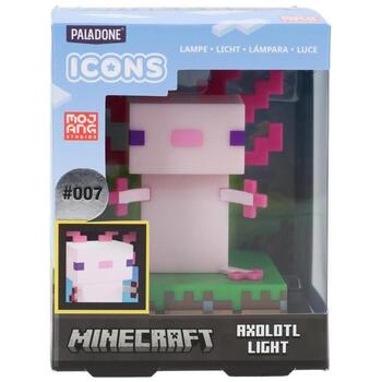 Paladone Minecraft Aksolotla Ikonas Gaismiņa PP11390MCF, 11cm, rozā, 1 spuldze, galda/darbvirsma (PP11390MCF)