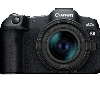 Canon Беззеркальная камера EOS R8 RF 24-50mm F4.5-6.3 IS STM 5803C013, 24.2 МП, ISO 102400, 3 '', Wi-Fi, видеозапись (5803C013)