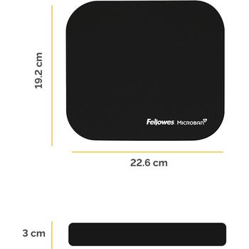 Fellowes peles paliktnis 5933907, 226mm, 192mm, 3mm, gumija, Microban, neslīdoša pamatne, melns (5933907)