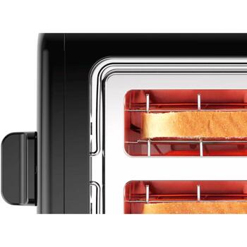 Bosch DesignLine maizīšu sildītājs TAT3P423, 970 W, 2, nerūsējošais tērauds, melns, automātiska izslēgšanās, augsts pacēlums (TAT3P423)