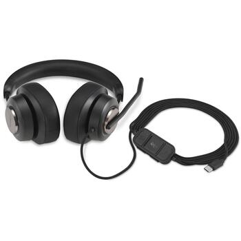 Kensington austiņas H2000 K83451WW, USB-C, vadu, virsauss, binaurālās, mikrofons ar trokšņu slāpēšanu, 40 mm draiveri, 1 (K83451WW)