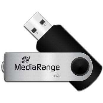 Mediarange флеш-накопитель MR907, 4GB, USB 2.0, скорость чтения 13MB/s, скорость записи 4MB/s, компактный (MR907)