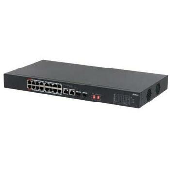 Dahua коммутатор S3218-16ET-135, 16xRJ-45 10/100 Mbps, 2xRJ-45 10/100/1000 Mbps, 2xSFP, PoE, 135W (S3218-16ET-135)