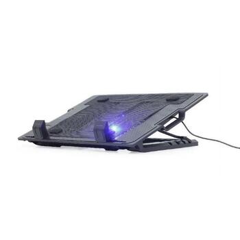 Gembird охлаждающая подставка NBS-1F17T-01 черная, USB 2.0, глубина 370 мм, ширина 265 мм, высота 33 мм (NBS-1F17T-01)