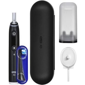 Oral-B elektriskā zobu birste iO6 Black Onyx, 5 režīmi, 1 galviņa, litija jonu akumulators, ceļojuma maciņš, uzlādes bāze, melna (iO6 Black Onyx)