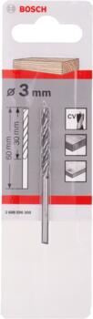 Urbis kokam 3,0x60 mm, 1 gab., Urbjmašīnām/skrūvgriežiem SPIRĀLURBIS, 2608596300, BOSCH (2608596300)