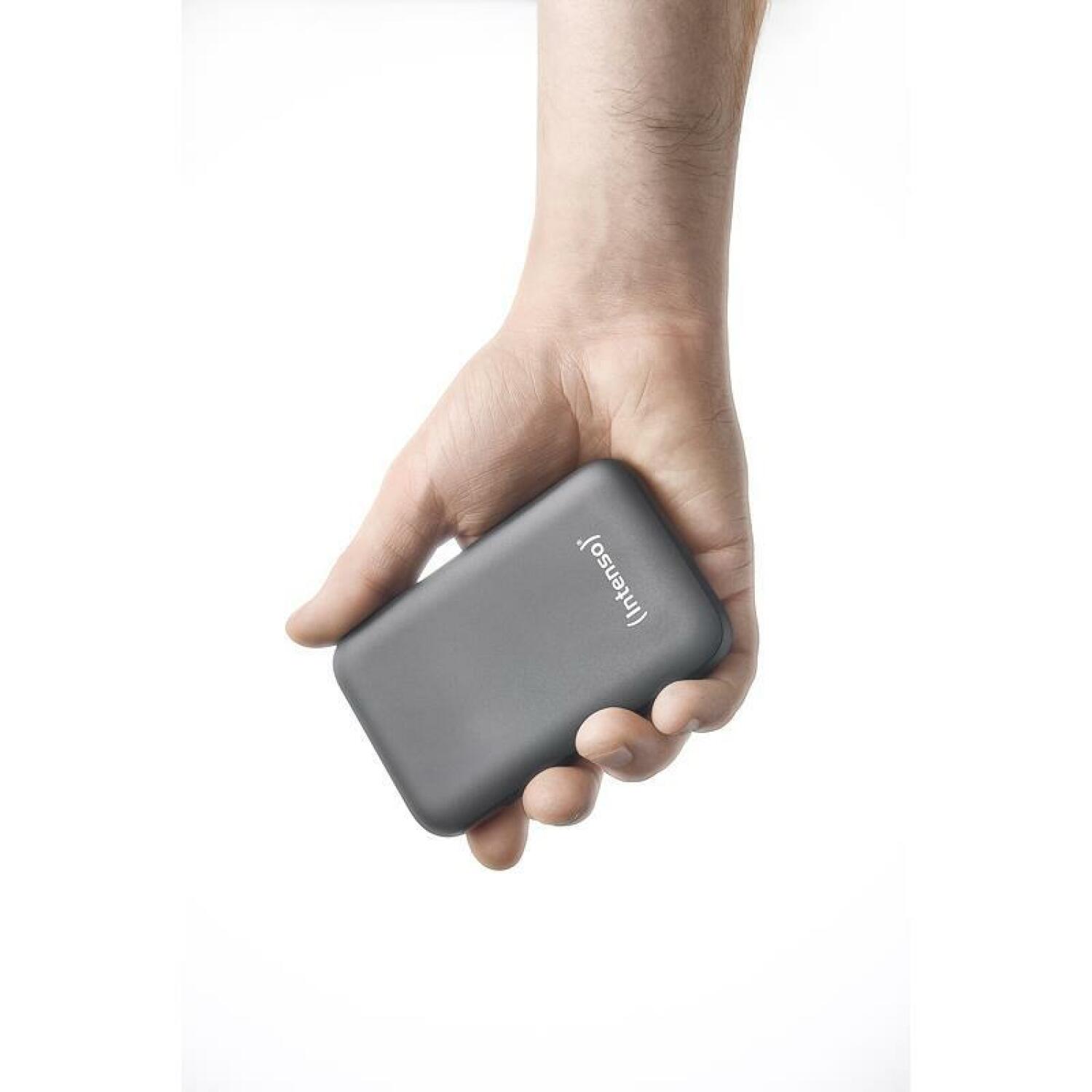 Intenso Power Bank аккумулятор S10000 10000 мАч, 1 Type-C порт, 3 А, 5 В, LCD дисплей, серый (7333034)