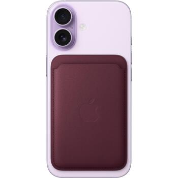 Apple iPhone FineWoven кошелек с MagSafe MK9H4ZM/A, бордовый, 3 карты, Find My, магнитный, микро-твил ткань (MK9H4ZM/A)