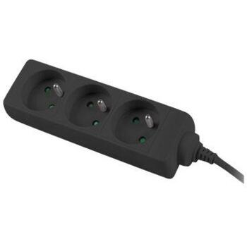 Lanberg удлинитель PS0-03E-0300-BK, 3м, 3xCEE 7/5, 1xCEE 7/7, 10A, черный (PS0-03E-0300-BK)