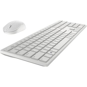 Dell Клавиатура и мышь KM5221W Pro 580-AKFB, 2.4GHz, 3 кнопки, QWERTY, Русский, белый, беспроводной, мышь в комплекте (580-AKFB)