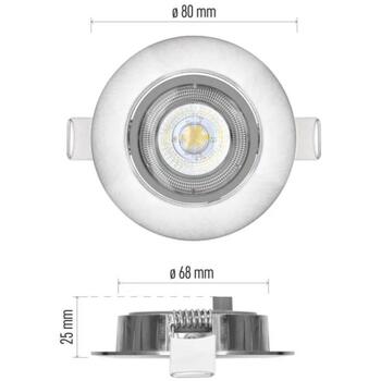 Emos LED прожектор SIMMI ZD3221, 5 W, 450 lm, 230 V, 35 mA, 110°, 3000 K, IP20, алюминий, полированный никель (ZD3221)