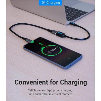 Vention USB 2.0 C мужской на A женский OTG кабель 0.15м черный, 0.15м, 480Мбит/с, прямой разъем (CCSBB)