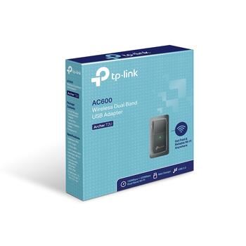 TP-Link Archer T2U USB-адаптер, 600Mbps, 802.11ac, 2.4/5GHz, USB 2.0, WEP/WPA/WPA2, Windows/Mac/Linux (ARCHERT2U)