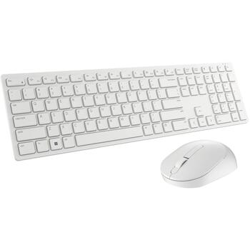 Dell Клавиатура и мышь KM5221W Pro 580-AKEZ, 2.4GHz, 3 кнопки, беспроводная, QWERTY, белая (580-AKEZ)