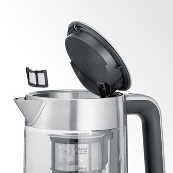 Severin Чайник WK 3422, 3000 W, 2.013 kg, 40-100°C, 360° поворот, скрытый нагревательный элемент, LED подсветка (WK 3422)