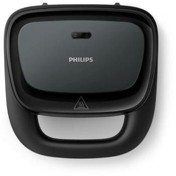 Philips Vafļu panna HD2332/90 750 W, melna, neslīdošas kājas, nelīpošas plāksnes, biezas vafles (HD2332/90)