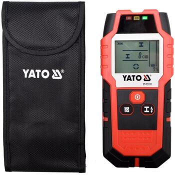 Yato Детектор профилей YT-73131, 20 мм, 80 мм, 60 мм, 50 мм, ЖК-дисплей, светодиодные индикаторы, звуковой сигнал, батарея 9V 6F22 (YT-73131)