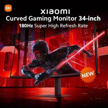 Игровой изогнутый монитор 34″ WQHD 3440×1440 180 Hz 1 ms FreeSync Premium G34WQi Чёрный ELA5454EU Xiaomi (ELA5454EU)