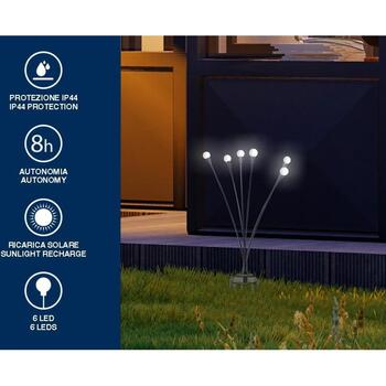 Beper Садовая лампа P207ILO104, 1.2 V, 6 ламп, IP44, Ni-MH 300 mAh, черный, пластик (P207ILO104)