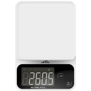 ETA Кухонные весы Popi 677090000, 5кг, 1г, ЖК-дисплей, белый, автоматическое отключение, противоскользящие ножки (ETA677090000)