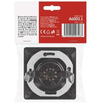 Emos диммер № 6 A6003.1, 3-60W LED, 7-110W галоген, защита от перегрузки и короткого замыкания, легкая установка (A6003.1)