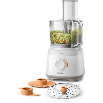 Philips Кухонный комбайн HR7310/00 1.5л, 700Вт, 2 скорости, 3 диска для нарезки, Хранение шнура, Противоскользящие ножки, Пульс (HR7310/00)
