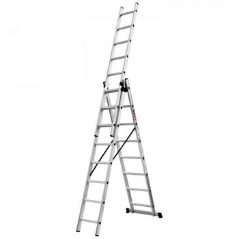 Ecomax Kombinētās kāpnes EML0201&EMX, 3x8 pakāpieni, 2,27/5,12m, 150kg, alumīnija, EN131 (EML0201&EMX)