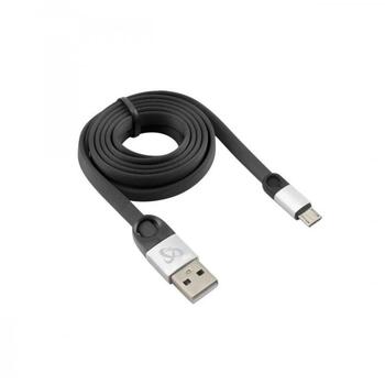 Sbox USB кабель МОДЕЛЬ USB-MICRO-2,4A, 1,5м, 480 Mbit/s, USB A M, microUSB M, оплетка: Нет, цвет: черный/серебристый (USB-MICRO-2,4A)