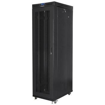 Lanberg стоящий серверный шкаф 19 дюймов 47U 800x1000mm, перфорированные LCD двери, FF01-8047-23BL, 1200кг, 4 вертикальные рейки (FF01-8047-23BL)