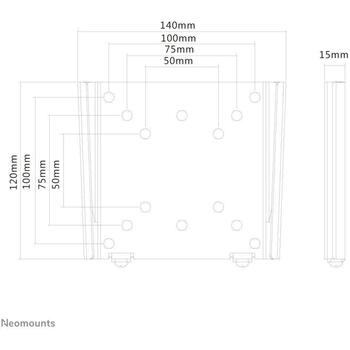 Neomounts televizora stiprinājums FPMA-W25BLACK, fiksēts, līdz 30