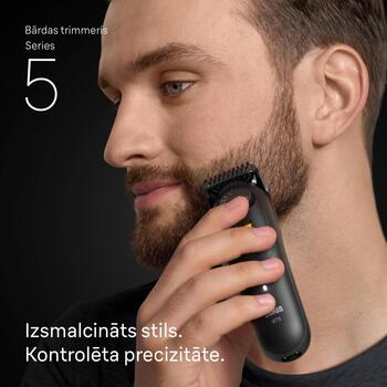 Braun Bārdas Trimmeris BT5560, 40 pakāpieni, 0.5-20 mm, 120 min, Li-Ion, mitrā un sausā, melns (BT5560)
