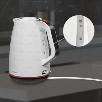 Manta Электрический чайник KTL9230W, 1,7 л, 2200 Вт, скрытый нагревательный элемент, индикатор уровня воды (KTL9230W)