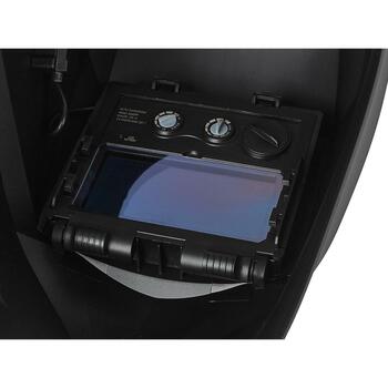 Geko metināšanas maska ar LED lukturīti G01881, skatīšanās laukums 92 × 42 mm, toņu diapazons DIN 4 / 9–13 (G01881)