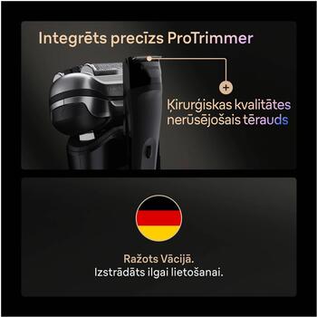 Braun bārdas skuveklis 9600s Series 9 PRO+, 60 min, 100-240 V, 5 asmeņi, mitrs un sauss, mazgājams, trimmeris, displejs (9600s)