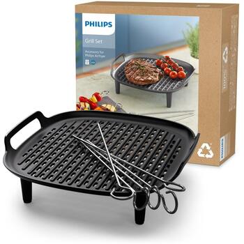 Philips karstā gaisa friteris piederumu komplekts HD9946/00, grila plāksne, 5 iesmi, viegli tīrīt, saderīgs ar NA130, NA230, NA231 (HD9946/00)