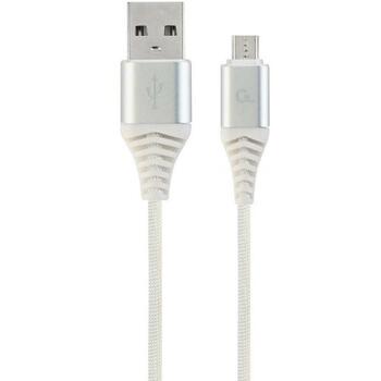Gembird USB2 на Micro-USB кабель 1м, белый/серебристый, для зарядки и передачи данных (CC-USB2B-AMMBM-1M-BW2)