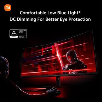 Игровой изогнутый монитор 34″ WQHD 3440×1440 180 Hz 1 ms FreeSync Premium G34WQi Чёрный ELA5454EU Xiaomi (ELA5454EU)
