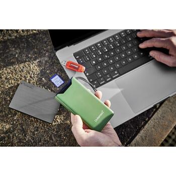 Intenso Power Bank 7332037 10000 мАч, Li-Polymer, 20 Вт, 1x USB Type-A, 1x USB Type-C, зеленый, защита от ЭСД (7332037)