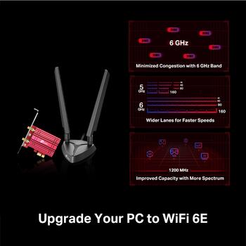 AXE5400 Wi-Fi 6E Bluetooth 5.3 PCIe адаптер, TP-Link, Archer TXE75E, 2× антенны с высоким усилением, 11ax: до 2402 Мбит/с (ARCHER TXE75E)