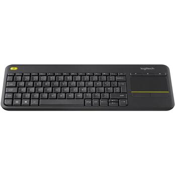 Logitech Tastatūra bezvadu ar skārienpaliktni K400 Plus, QWERTY, 10 m bezvadu diapazons, 2.4 GHz, melna, AA akumulatori (920-007145)