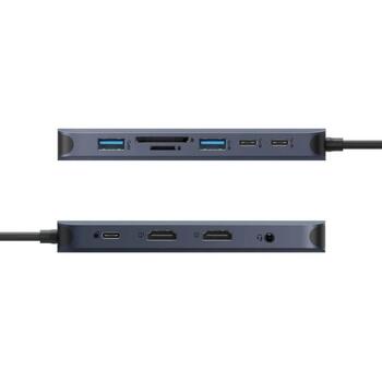 Hyper dokstacija Next HD4006GL, 1 x Ethernet, 2 x 4K 60Hz HDMI, 1 x USB-A 5 Gbps, 1 x USB-A 10 Gbps, 2 x USB-C 10 Gbps (HD4006GL)