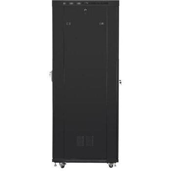 Lanberg стоячий шкаф 19 дюймов 27U FF01-8227-23BL, 800mm, 1200mm, 800kg, перфорированная дверь, LCD дисплей (FF01-8227-23BL)