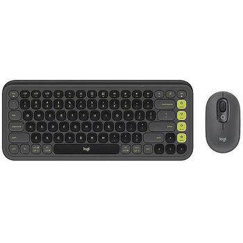 Logitech POP Icon Combo Klaviatūra + Pele 920-013140, 1000mAh, 36m akumulatora darbības laiks, Bluetooth, 10m bezvadu diapazons (920-013140)