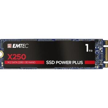Emtec SSD M2 Sata X250 1TB Power Plus ECSSD1TX250, 1 TB, 520 MB/s, 500 MB/s, SATA III 6 Gb/s, ECC, TRIM, SMART (ECSSD1TX250)